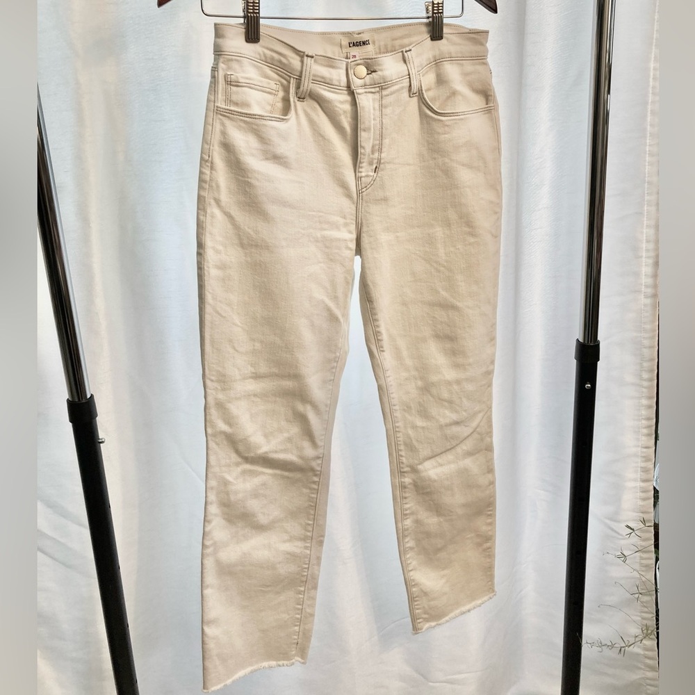 L’Agence straight leg cropped jeans